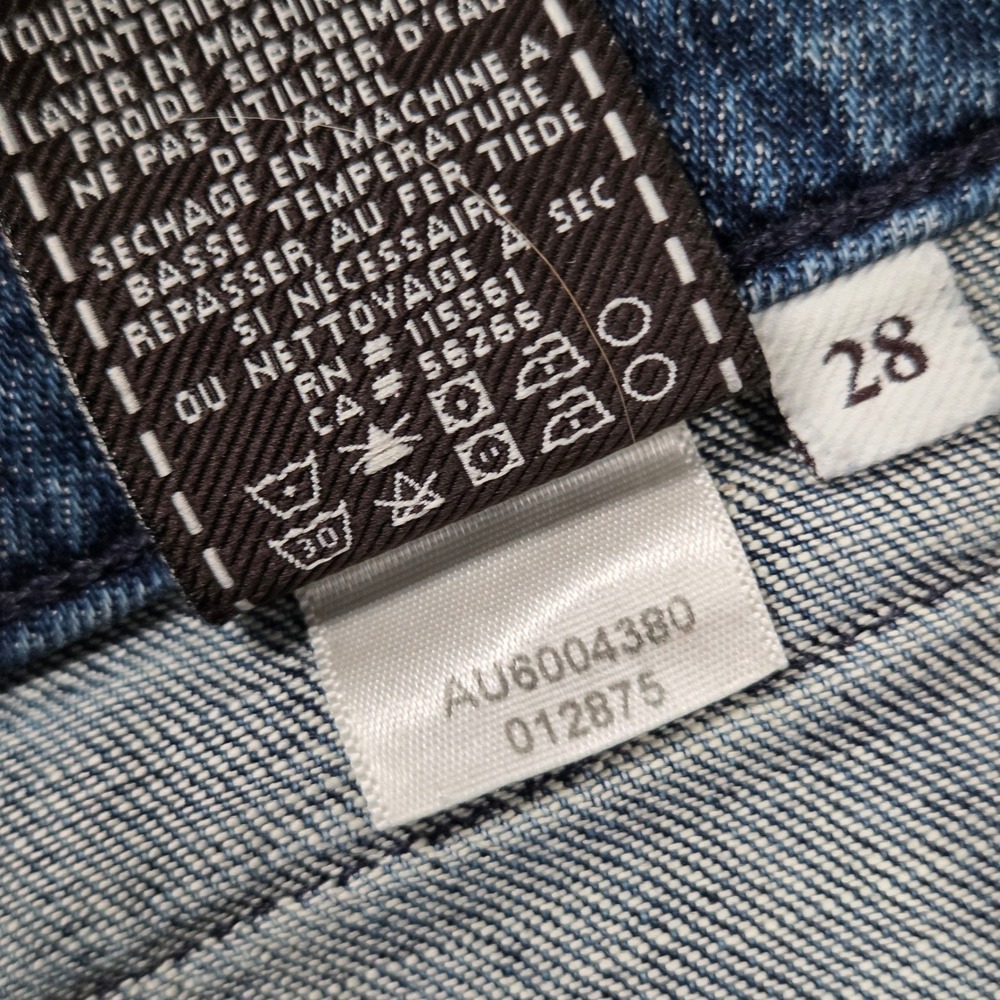 7 For All Mankind Women 28 Y2K Flare Bootcut Jeans Blue USA Front Patch Pocket - Picture 6 of 10